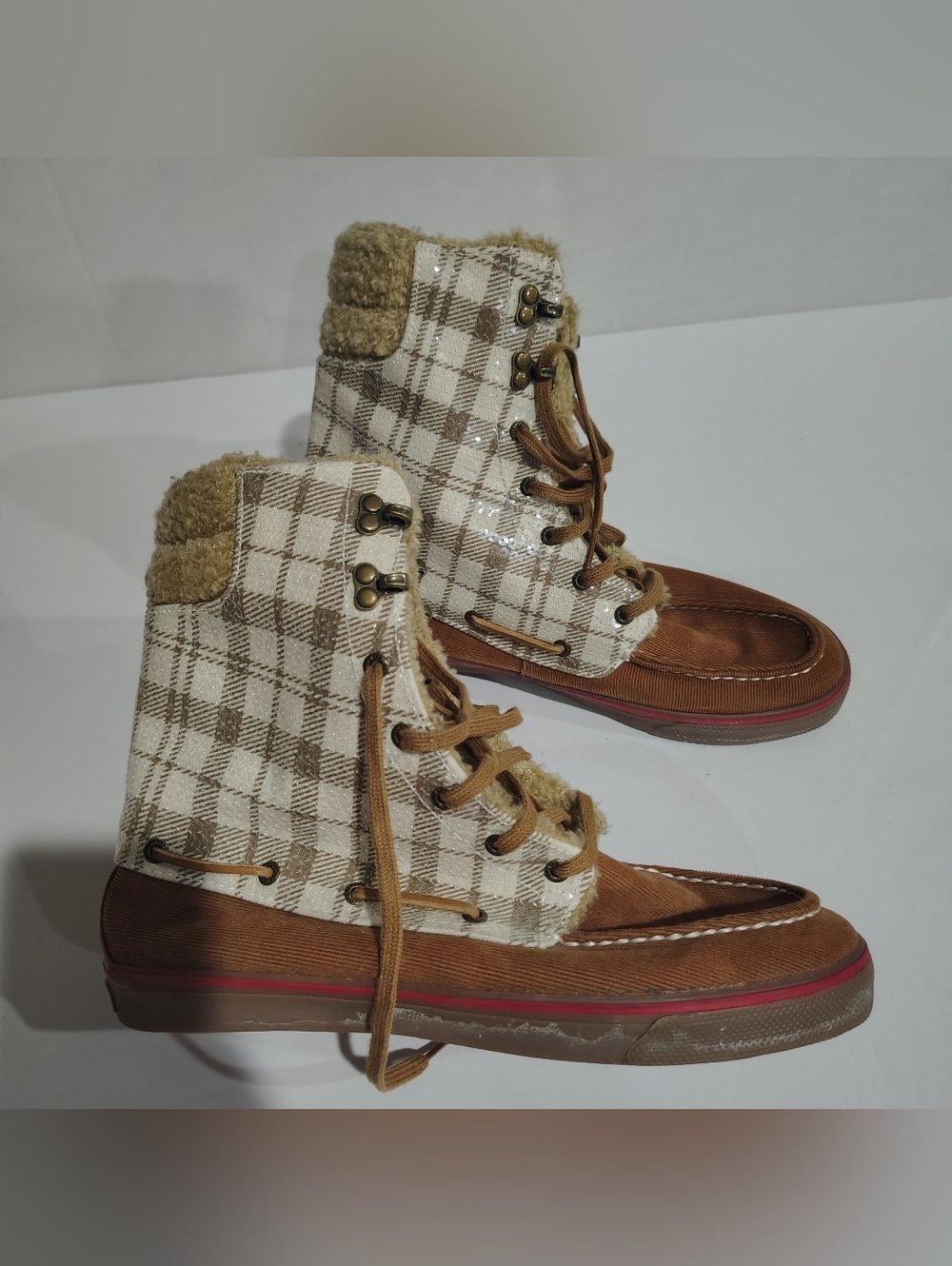 Sperry Fleece-Lined Moccasin Slipper - Tan Size 10